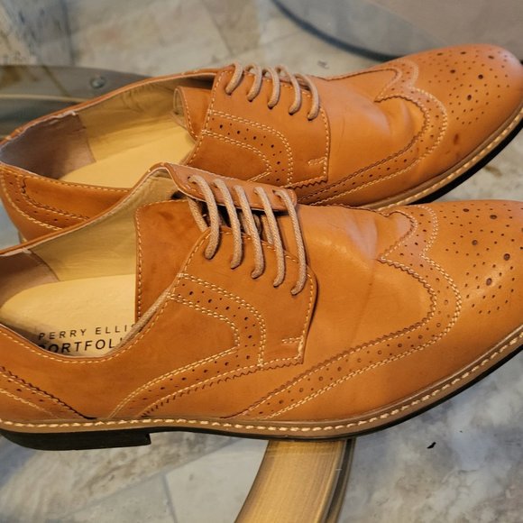 Perry Ellis Tan Oxfords s-l400.jpg main image 3